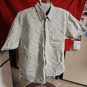 Tommy Hilfiger 80s 2 Ply Fabric Plaid Short Sleeve Men's XL Button Down Shirt